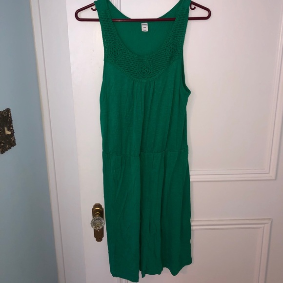 Old Navy Green Sleeveless Dress With Crochet Collar - Picture 1 of 3